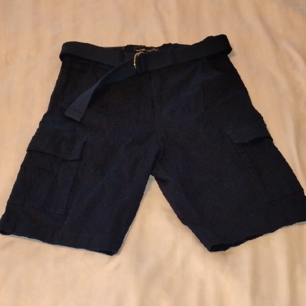 Wicked Stitch Men Navy Blue Flex Fabric With Side Pockets & Belt, Size: 30, NWT